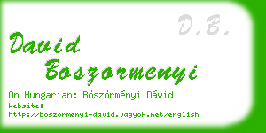 david boszormenyi business card